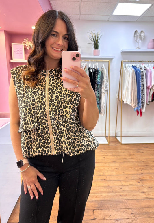 LEOPARD PRINT GILET /WAISTCOAT