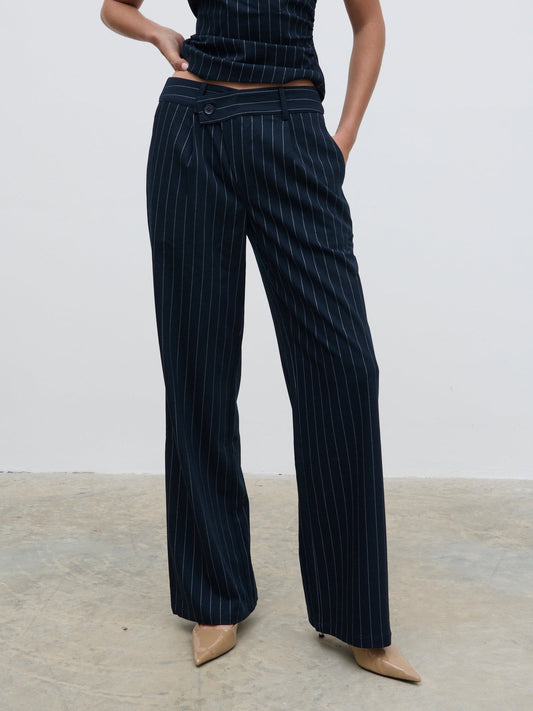 FLYNN SLOUCHY PINSTRIPE TROUSERS