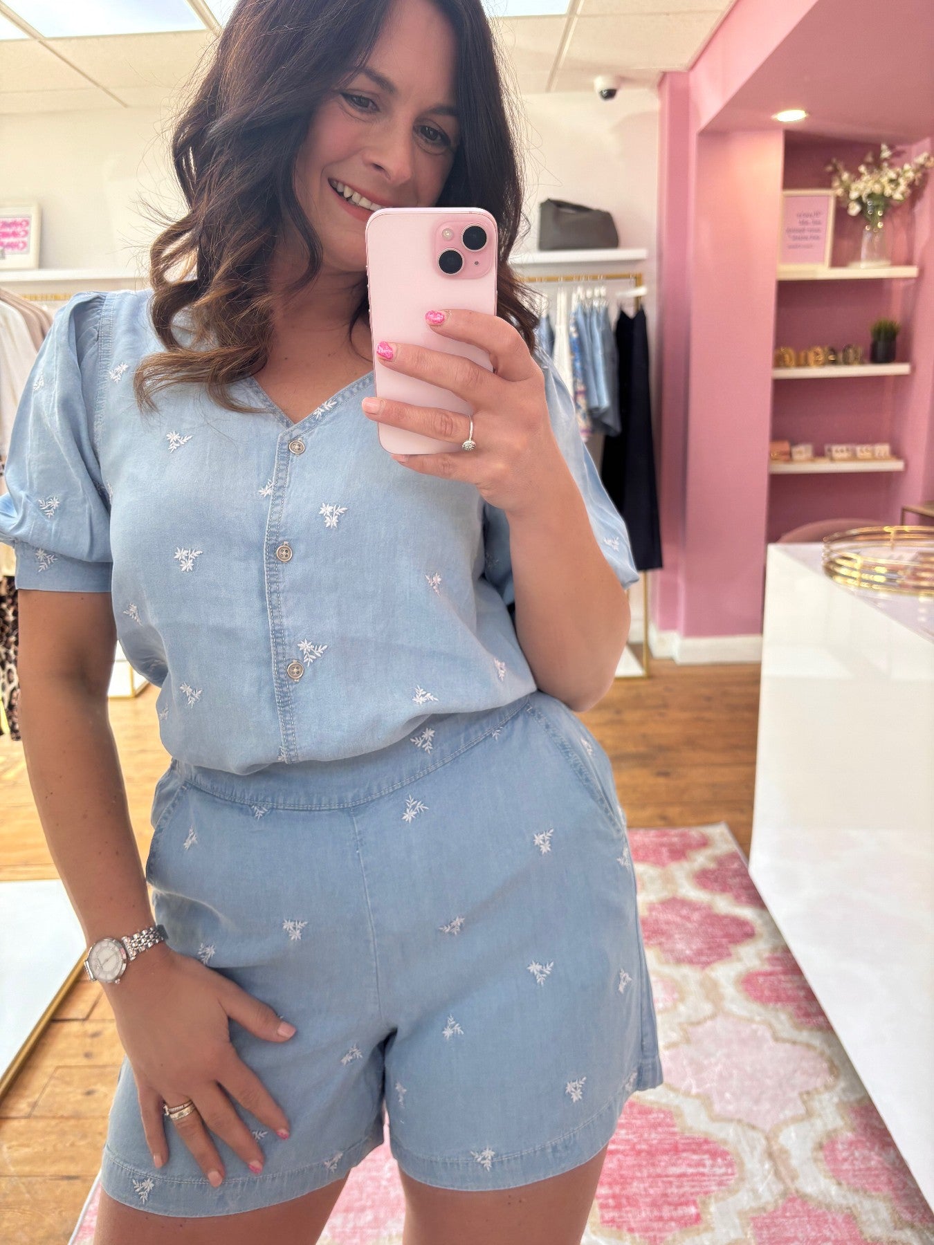 B.YOUNG DENIM LOOK SHORTS